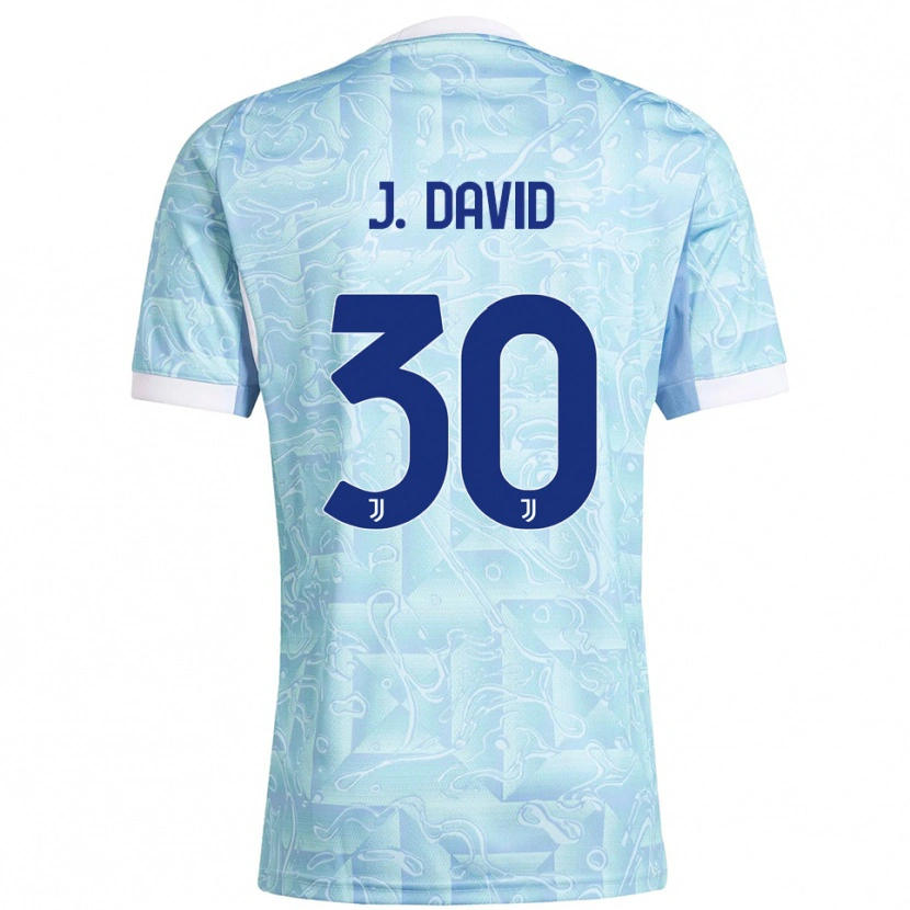 Danxen Heren Jonathan David #30 Hemelblauw Geel Uitshirt Uittenue 2025/26 T-Shirt