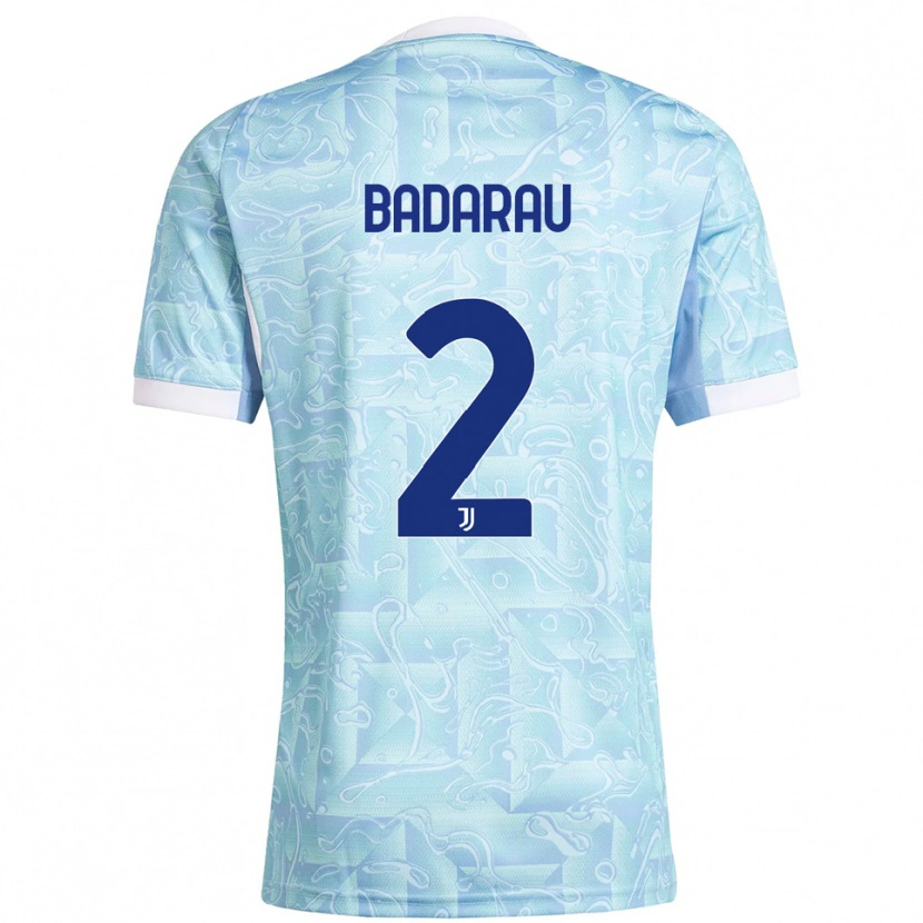 Danxen Heren Fabio Bădărău #2 Hemelblauw Geel Uitshirt Uittenue 2025/26 T-Shirt