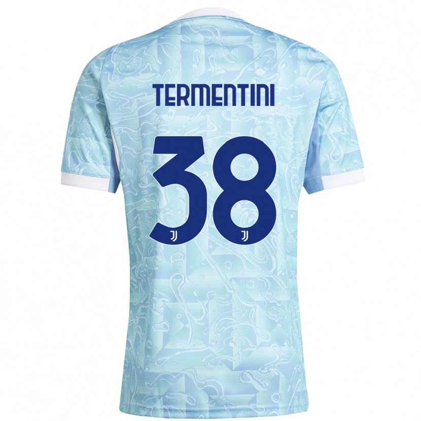 Danxen Heren Giorgia Termentini #38 Hemelblauw Geel Uitshirt Uittenue 2025/26 T-Shirt