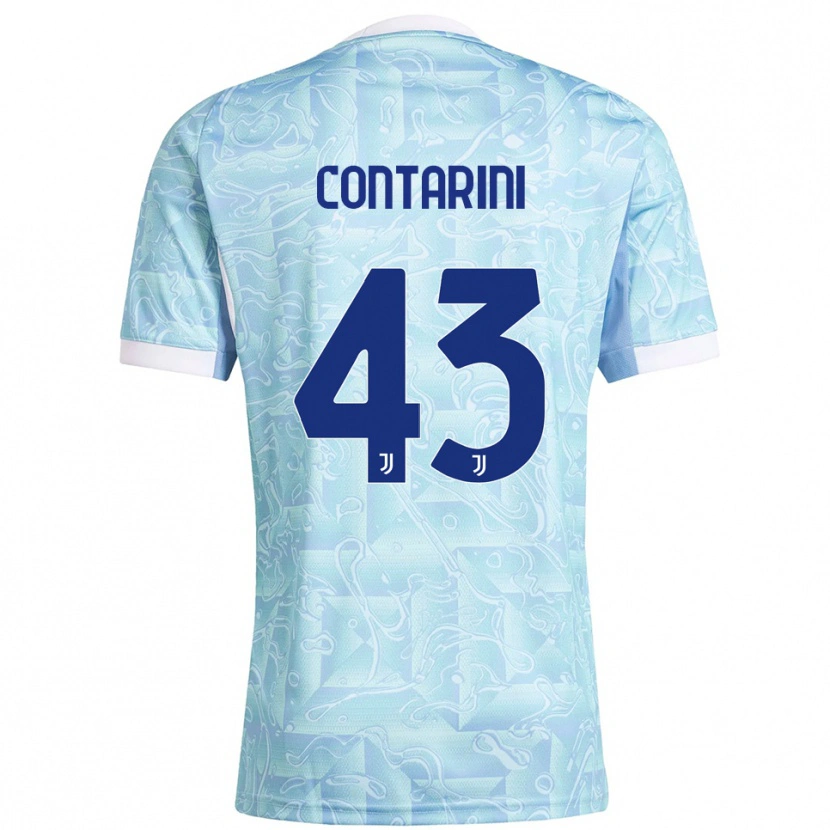 Danxen Heren Jacopo Contarini #43 Hemelblauw Geel Uitshirt Uittenue 2025/26 T-Shirt