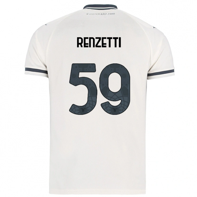 Danxen Heren Davide Renzetti #59 Wit Marineblauw Uitshirt Uittenue 2025/26 T-Shirt