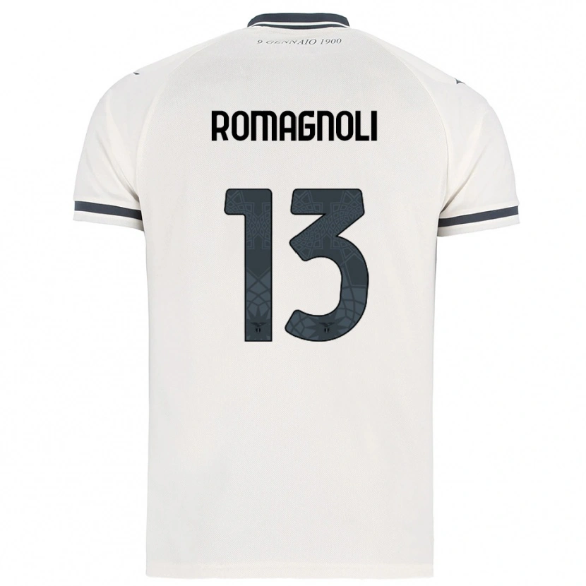 Danxen Heren Alessio Romagnoli #13 Wit Marineblauw Uitshirt Uittenue 2025/26 T-Shirt