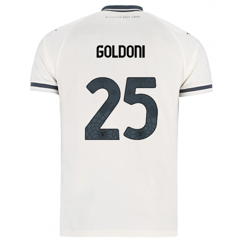 Danxen Heren Eleonora Maria Goldoni #25 Wit Marineblauw Uitshirt Uittenue 2025/26 T-Shirt
