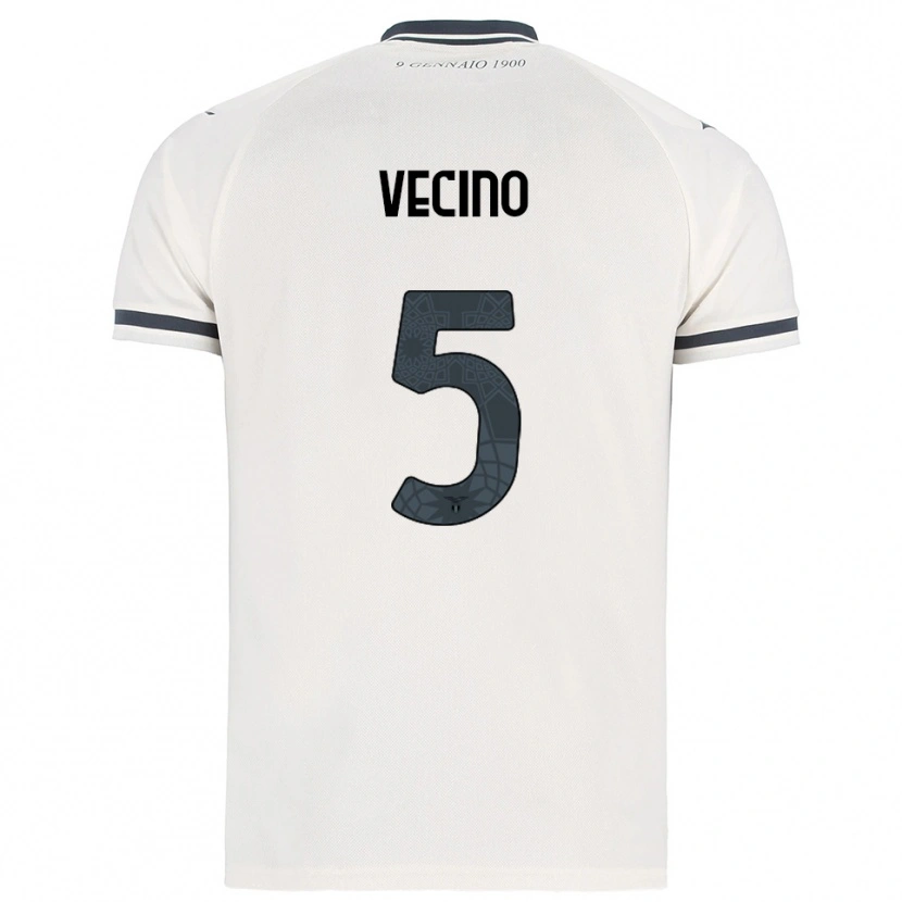 Danxen Heren Matías Vecino #5 Wit Marineblauw Uitshirt Uittenue 2025/26 T-Shirt