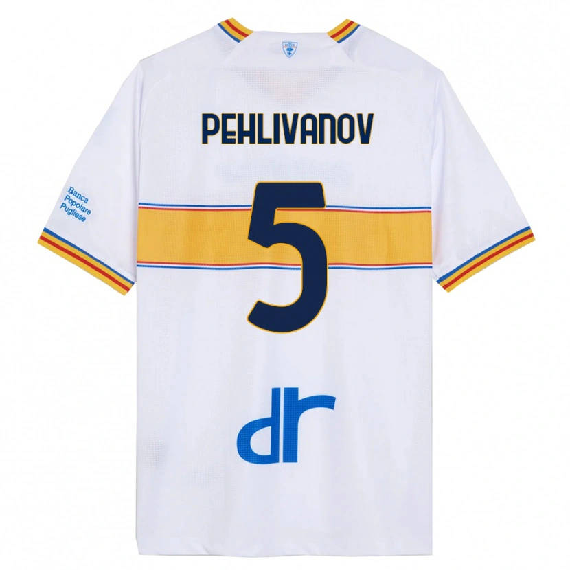 Danxen Heren Cristian Pehlivanov #5 Wit Geel Uitshirt Uittenue 2025/26 T-Shirt