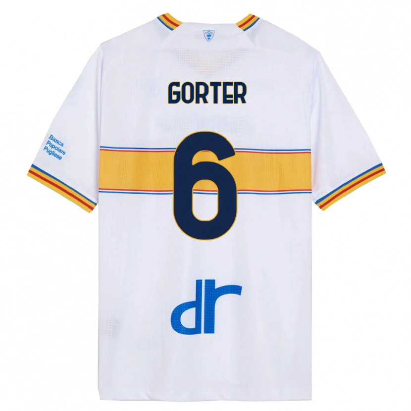 Danxen Heren Olaf Gorter #6 Wit Geel Uitshirt Uittenue 2025/26 T-Shirt
