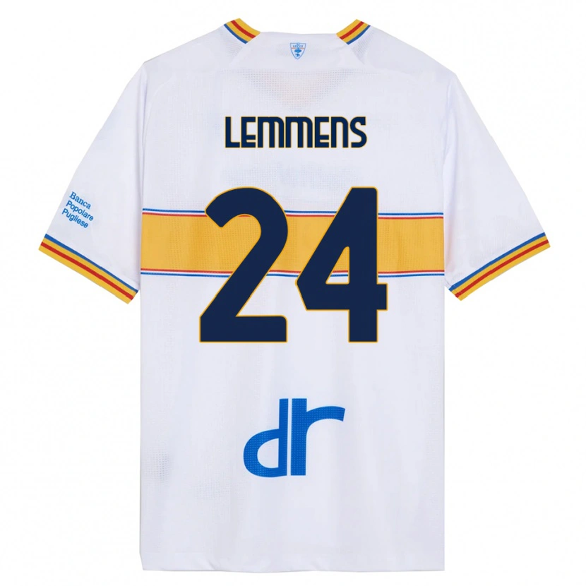 Danxen Heren Mats Lemmens #24 Wit Geel Uitshirt Uittenue 2025/26 T-Shirt