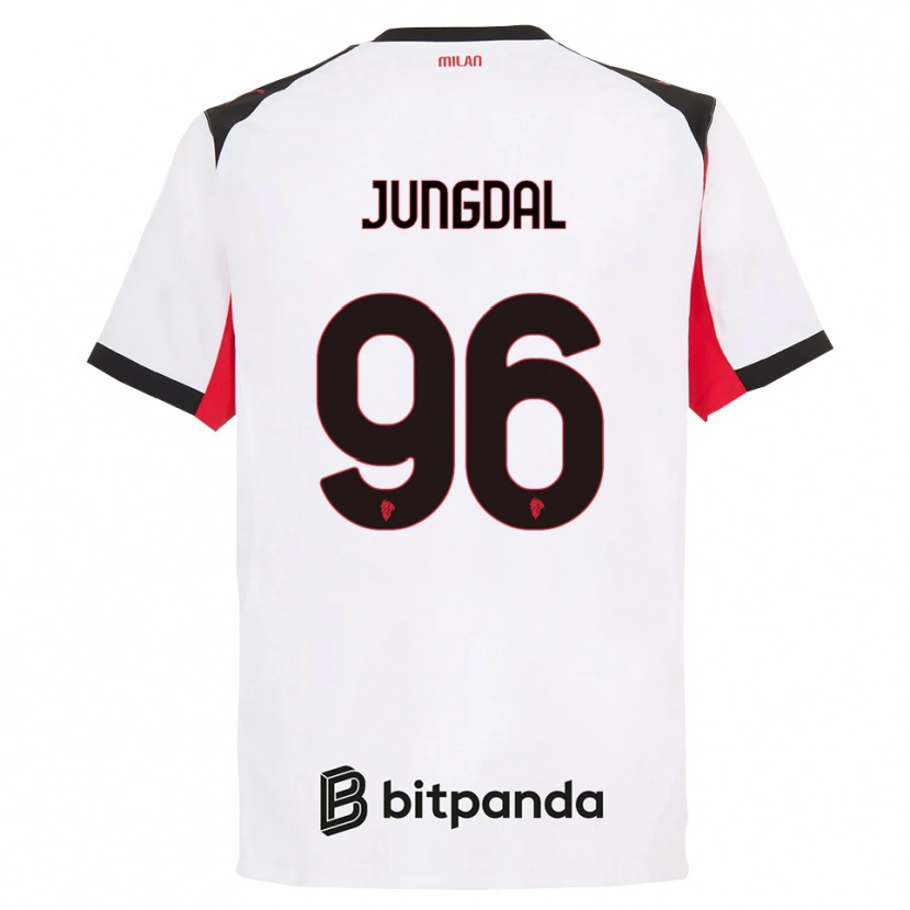 Danxen Heren Andreas Jungdal #96 Wit Zwart Uitshirt Uittenue 2025/26 T-Shirt