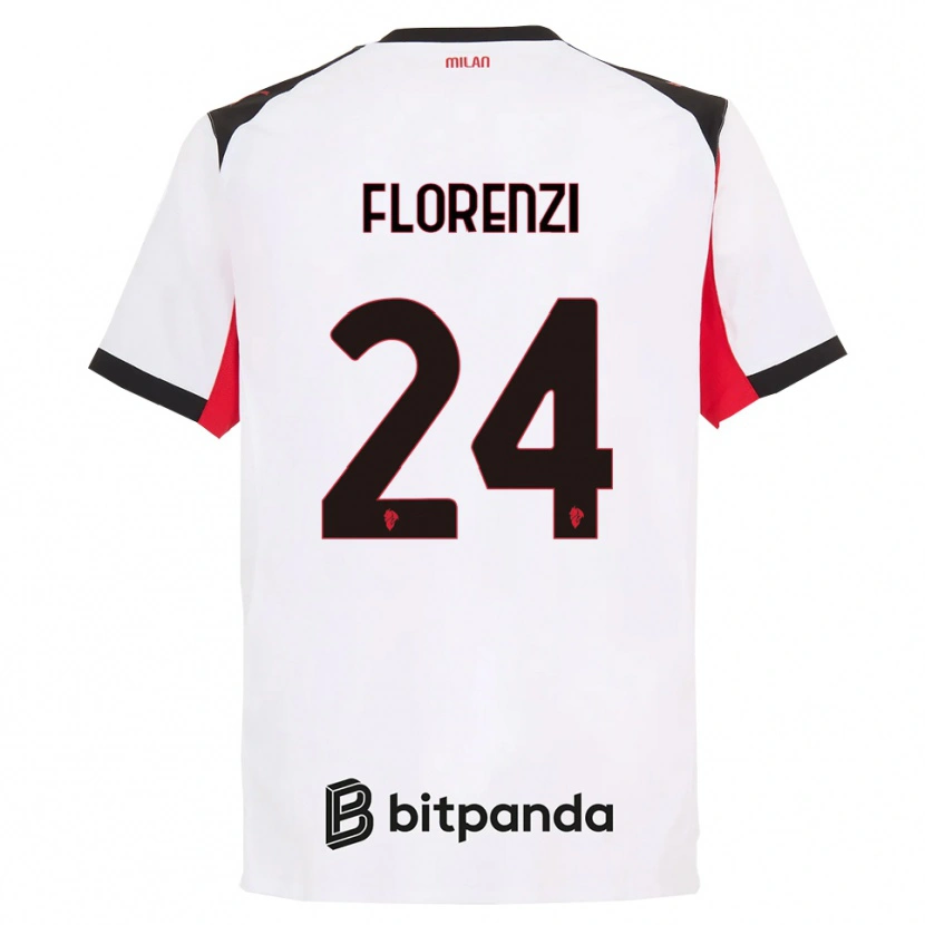 Danxen Heren Alessandro Florenzi #24 Wit Zwart Uitshirt Uittenue 2025/26 T-Shirt