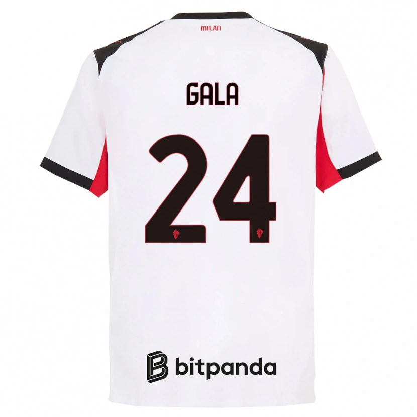 Danxen Heren Antonio Gala #24 Wit Zwart Uitshirt Uittenue 2025/26 T-Shirt