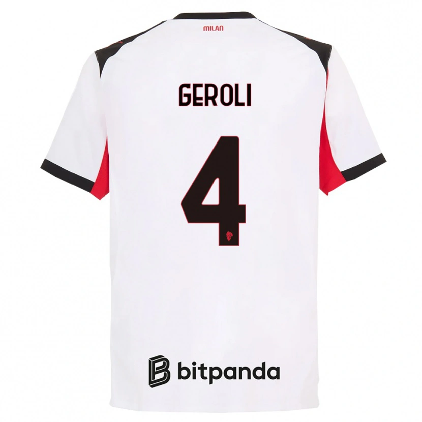 Danxen Heren Matteo Geroli #4 Wit Zwart Uitshirt Uittenue 2025/26 T-Shirt