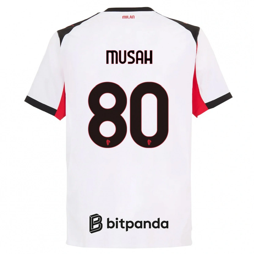 Danxen Heren Yunus Musah #80 Wit Zwart Uitshirt Uittenue 2025/26 T-Shirt
