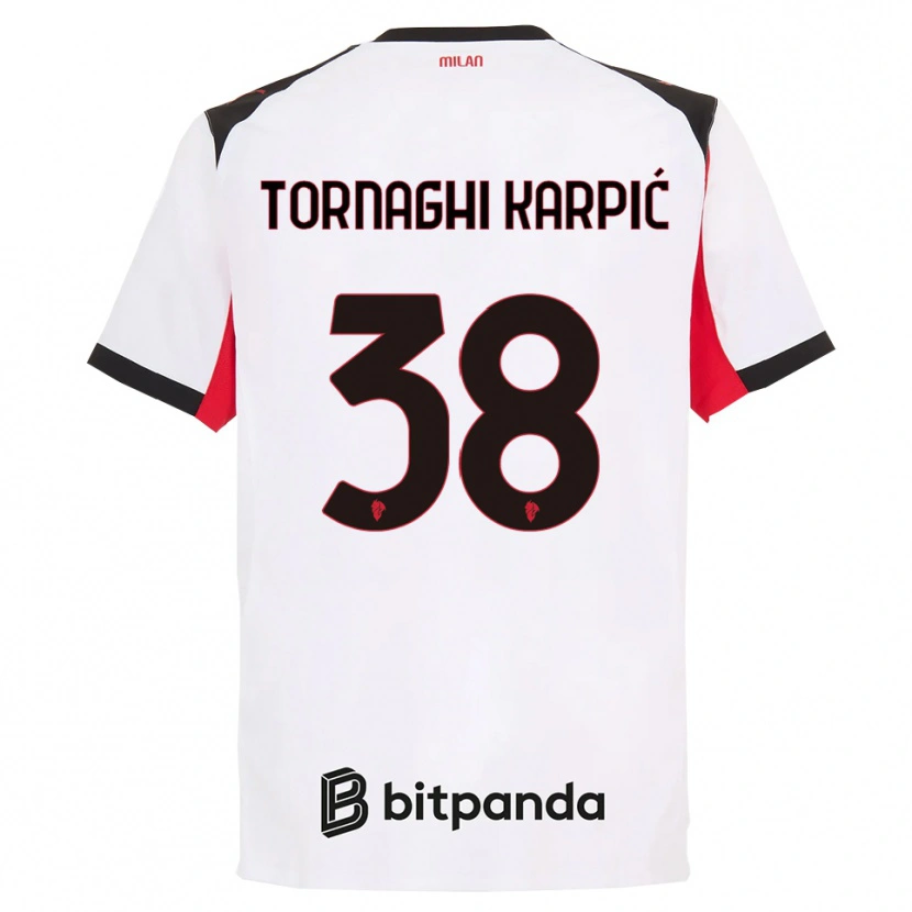 Danxen Heren Lavinia Tornaghi Karpić #38 Wit Zwart Uitshirt Uittenue 2025/26 T-Shirt