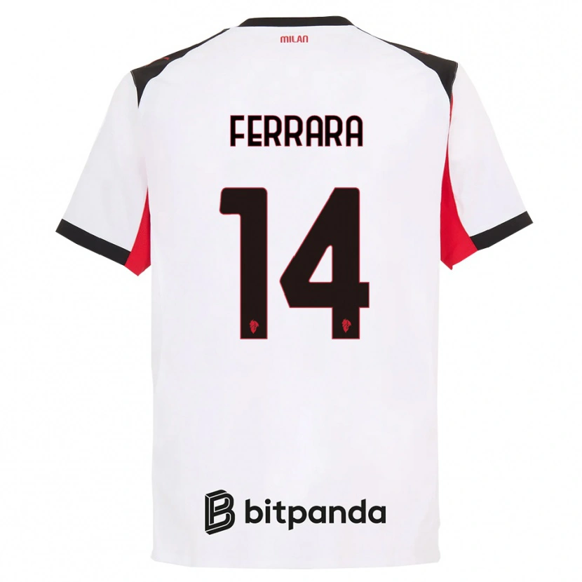 Danxen Heren Francesco Ferrara #14 Wit Zwart Uitshirt Uittenue 2025/26 T-Shirt