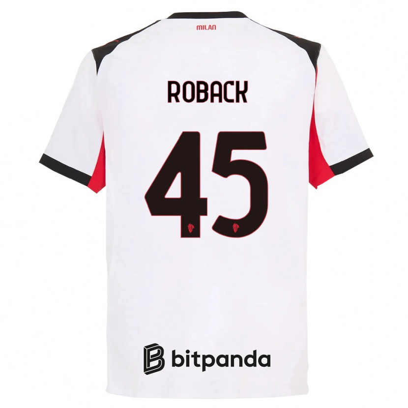 Danxen Heren Emil Roback #45 Wit Zwart Uitshirt Uittenue 2025/26 T-Shirt