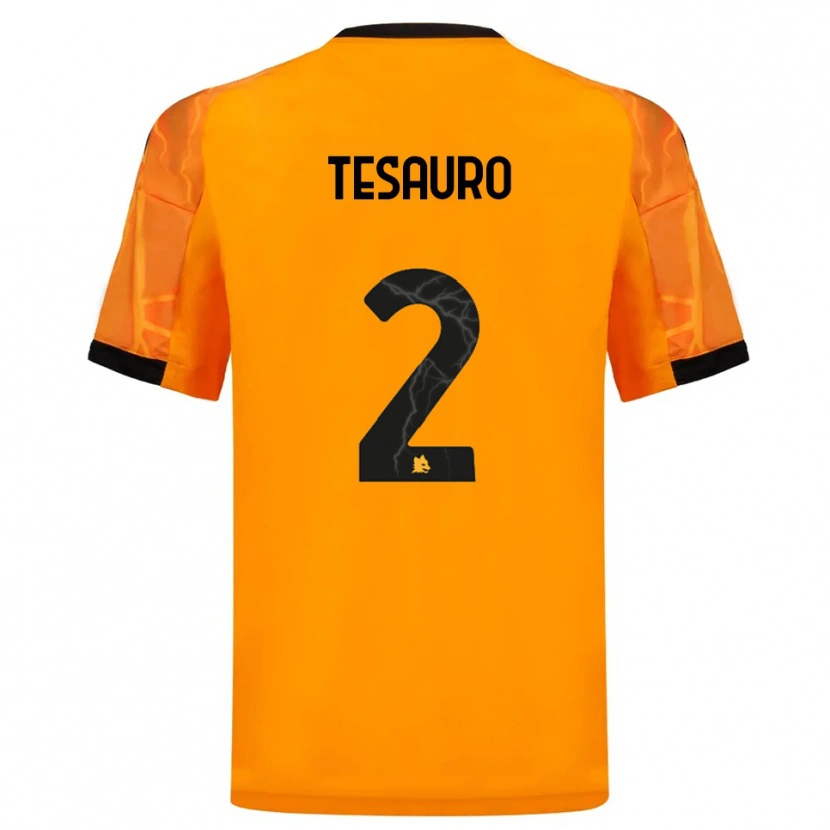 Danxen Heren Emanuele Tesauro #2 Oranje Zwart Uitshirt Uittenue 2025/26 T-Shirt