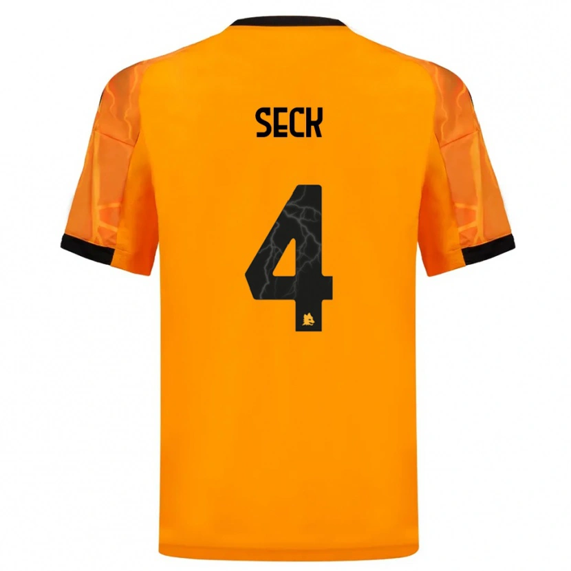 Danxen Heren Mohamed Seck #4 Oranje Zwart Uitshirt Uittenue 2025/26 T-Shirt