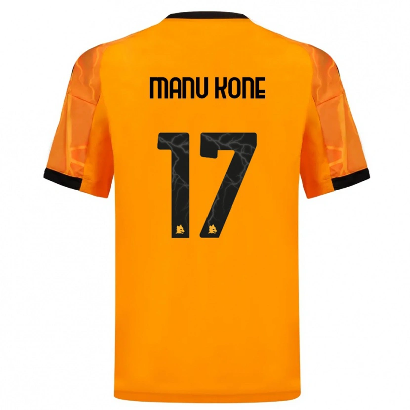 Danxen Heren Manu Koné #17 Oranje Zwart Uitshirt Uittenue 2025/26 T-Shirt