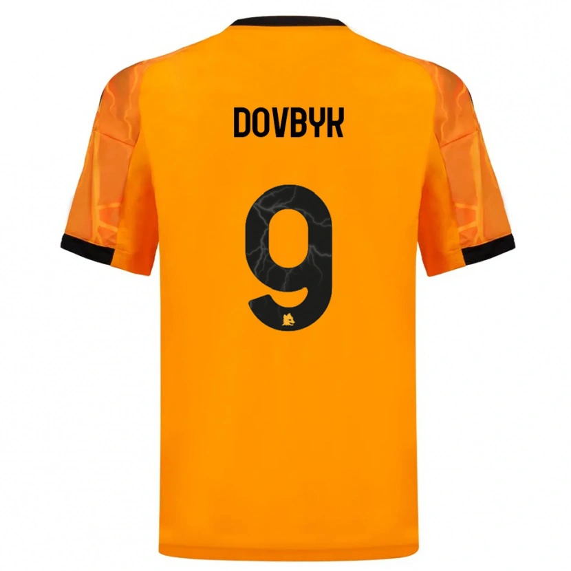 Danxen Heren Artem Dovbyk #9 Oranje Zwart Uitshirt Uittenue 2025/26 T-Shirt