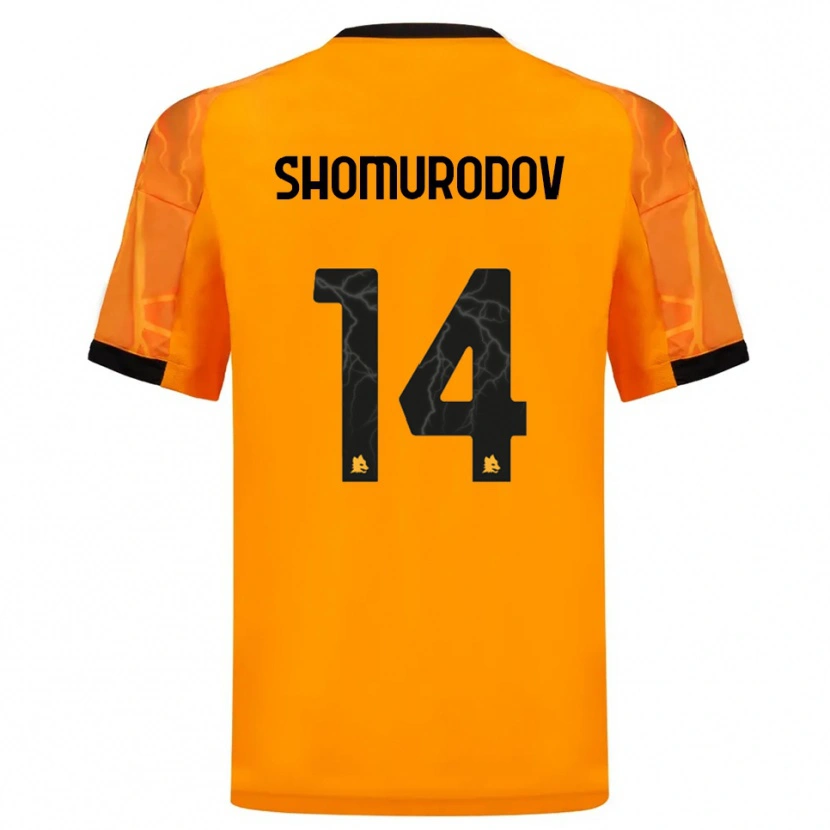 Danxen Heren Eldor Shomurodov #14 Oranje Zwart Uitshirt Uittenue 2025/26 T-Shirt