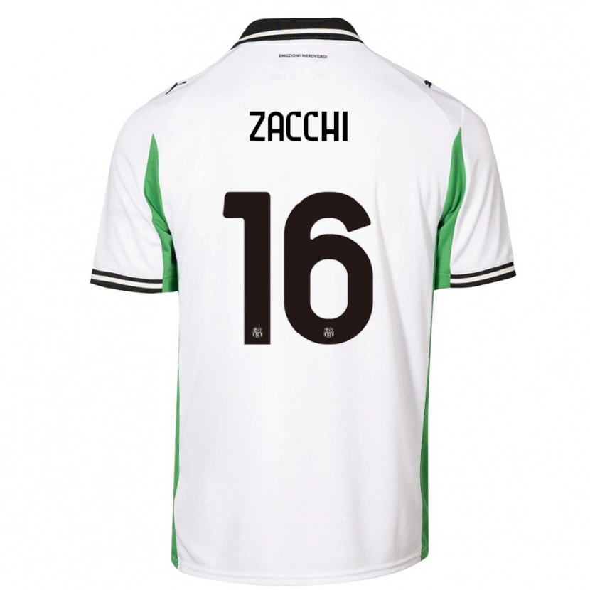 Danxen Heren Gioele Zacchi #16 Wit Groen Zwart Uitshirt Uittenue 2025/26 T-Shirt