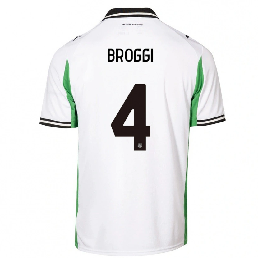 Danxen Heren Nicola Broggi #4 Wit Groen Zwart Uitshirt Uittenue 2025/26 T-Shirt