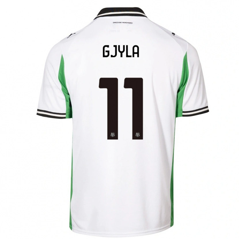 Danxen Heren Briajan Gjyla #11 Wit Groen Zwart Uitshirt Uittenue 2025/26 T-Shirt