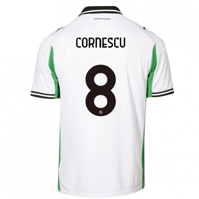 Danxen Heren Iustin Cornescu #8 Wit Groen Zwart Uitshirt Uittenue 2025/26 T-Shirt