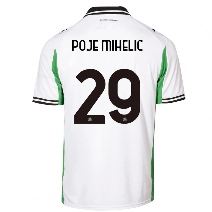 Danxen Heren Naja Poje Mihelič #29 Wit Groen Zwart Uitshirt Uittenue 2025/26 T-Shirt