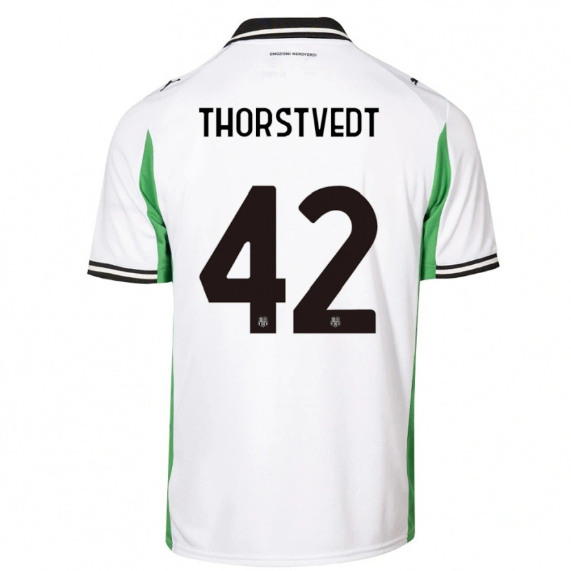 Danxen Heren Kristian Thorstvedt #42 Wit Groen Zwart Uitshirt Uittenue 2025/26 T-Shirt