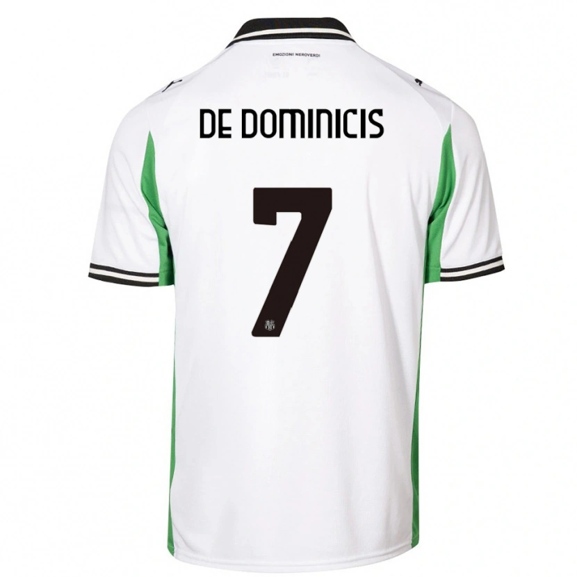 Danxen Heren Diego De Dominicis #7 Wit Groen Zwart Uitshirt Uittenue 2025/26 T-Shirt