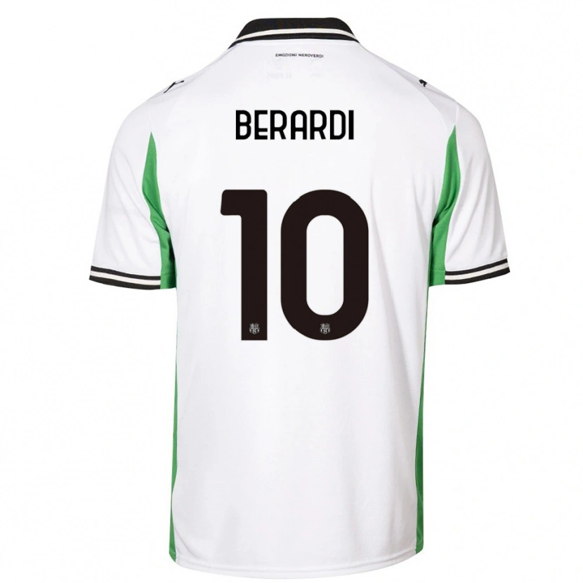 Danxen Heren Domenico Berardi #10 Wit Groen Zwart Uitshirt Uittenue 2025/26 T-Shirt