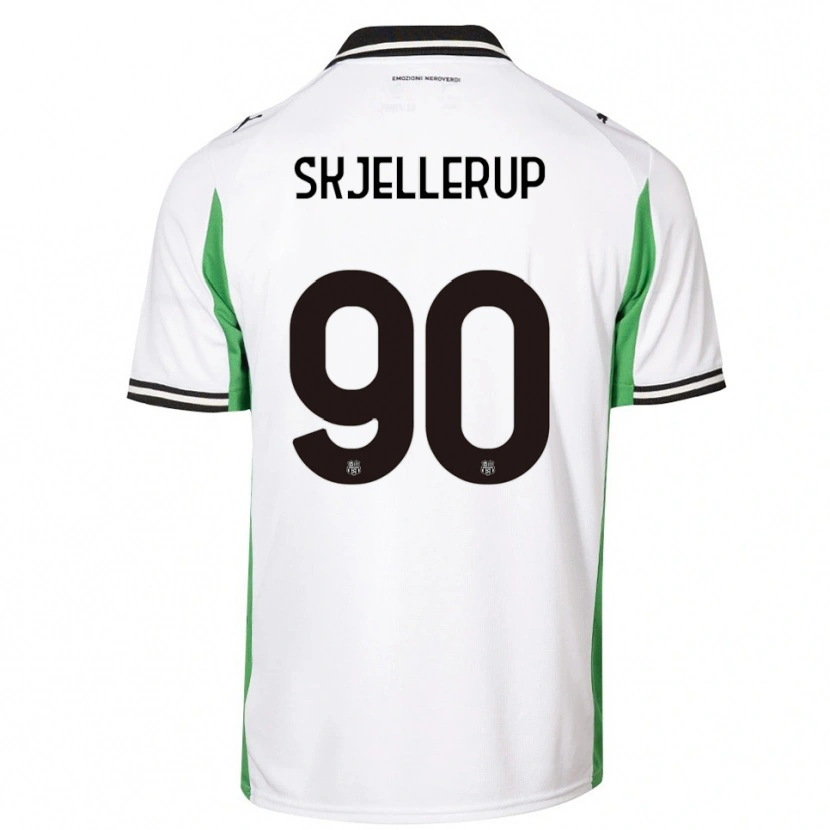 Danxen Heren Laurs Skjellerup #90 Wit Groen Zwart Uitshirt Uittenue 2025/26 T-Shirt