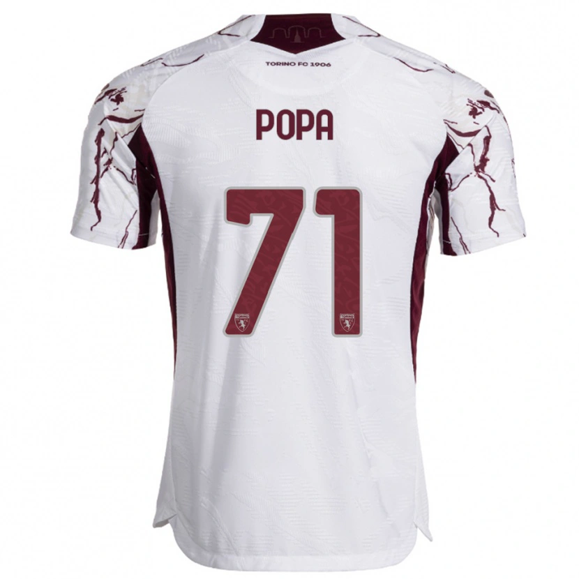 Danxen Heren Mihai Popa #71 Wit Bourgondisch Uitshirt Uittenue 2025/26 T-Shirt