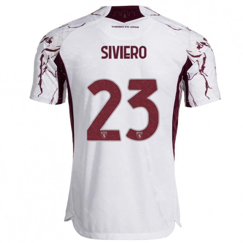 Danxen Heren Lapo Siviero #23 Wit Bourgondisch Uitshirt Uittenue 2025/26 T-Shirt