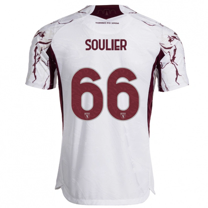 Danxen Heren Evan Soulier #66 Wit Bourgondisch Uitshirt Uittenue 2025/26 T-Shirt