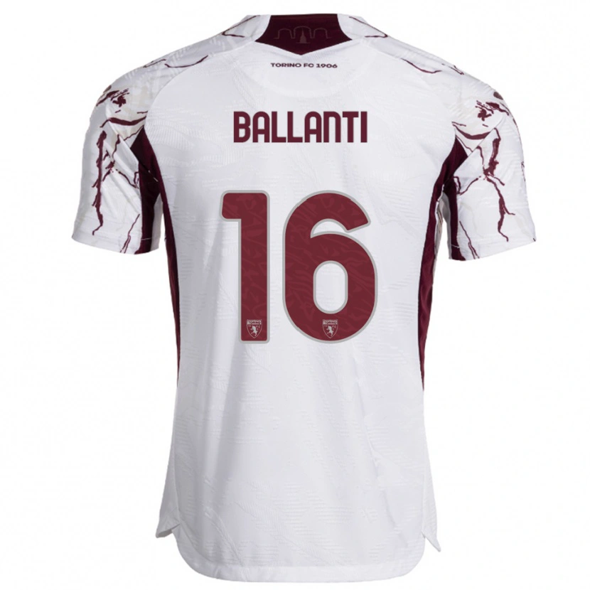 Danxen Heren Andrea Ballanti #16 Wit Bourgondisch Uitshirt Uittenue 2025/26 T-Shirt