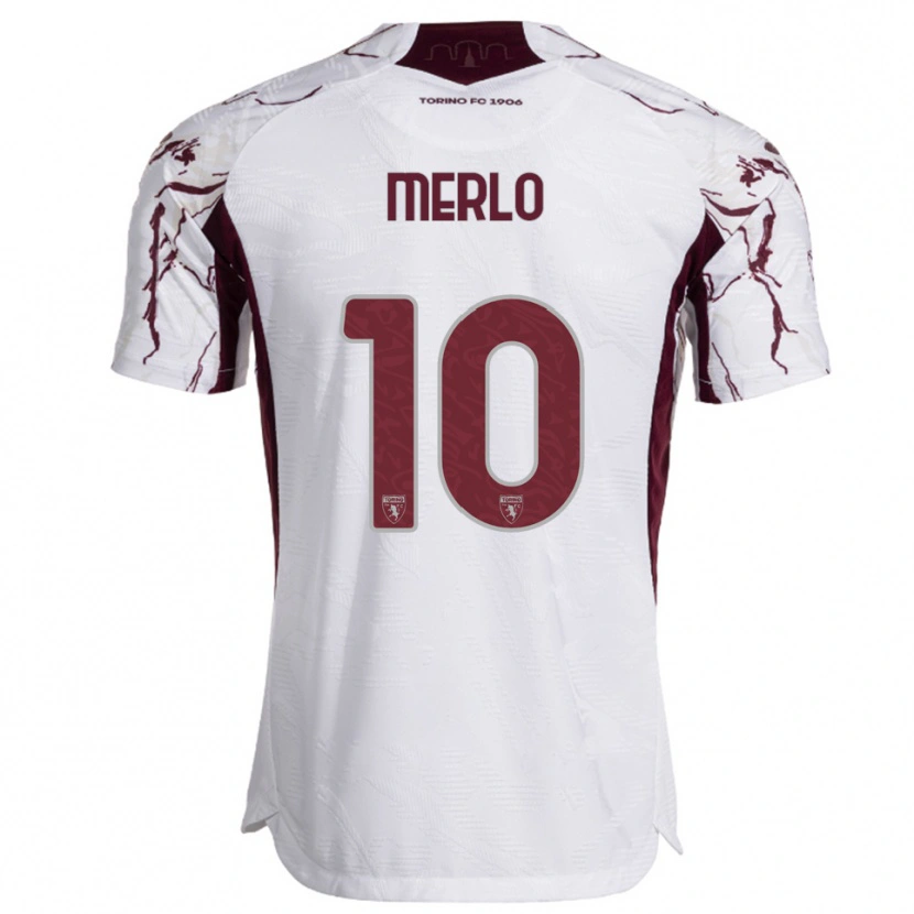 Danxen Heren Mattia Merlo #10 Wit Bourgondisch Uitshirt Uittenue 2025/26 T-Shirt