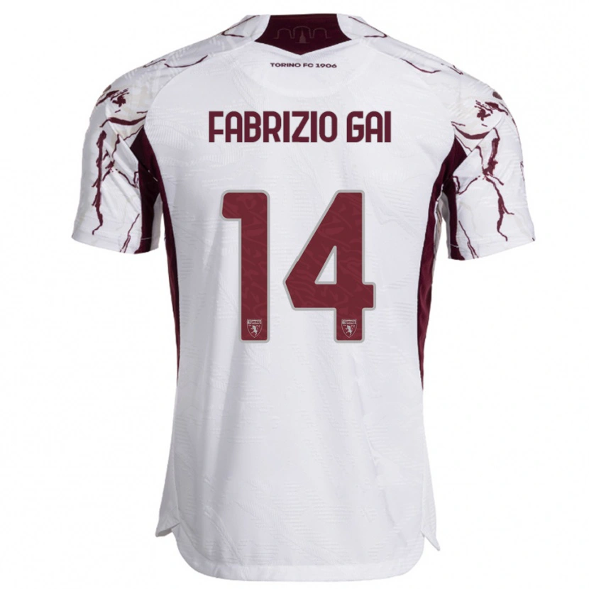 Danxen Heren Fabrizio Gai #14 Wit Bourgondisch Uitshirt Uittenue 2025/26 T-Shirt