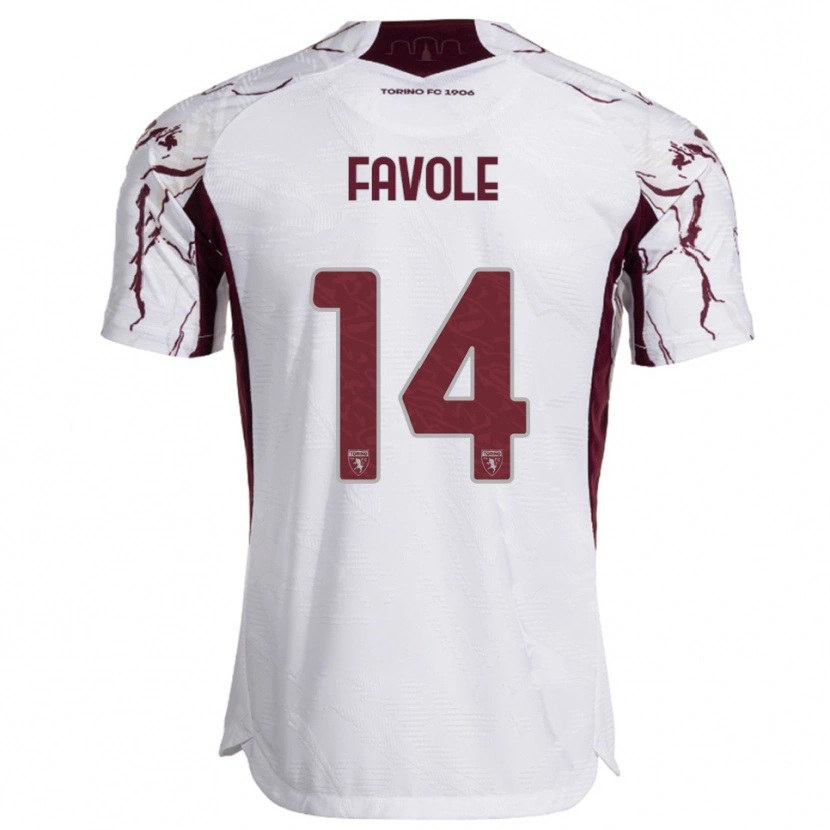Danxen Heren Annalisa Favole #14 Wit Bourgondisch Uitshirt Uittenue 2025/26 T-Shirt