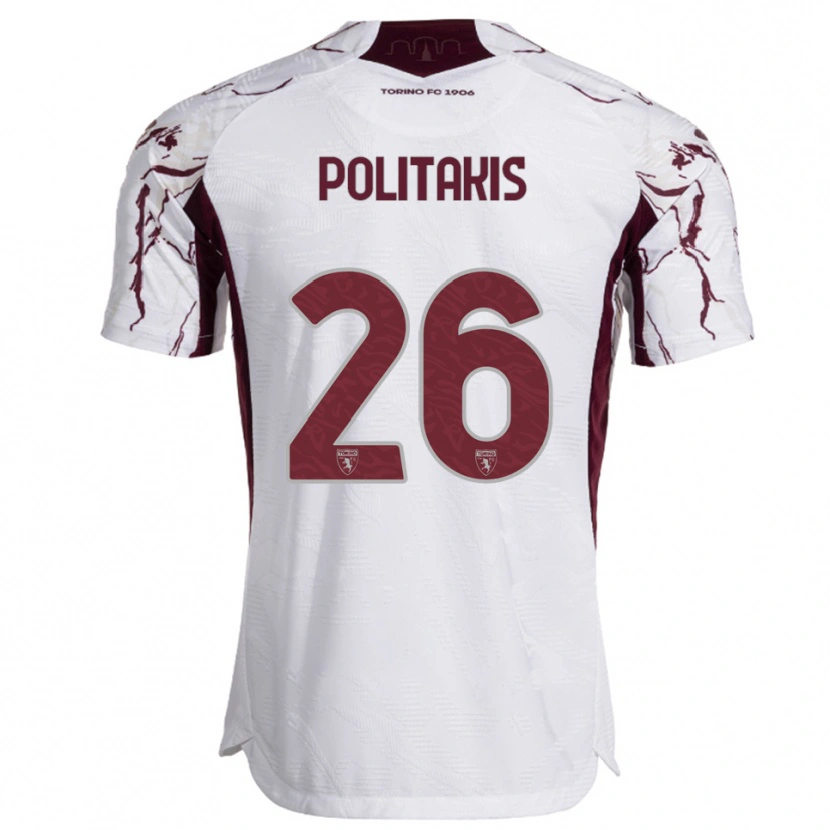 Danxen Heren Grigorios Politakis #26 Wit Bourgondisch Uitshirt Uittenue 2025/26 T-Shirt