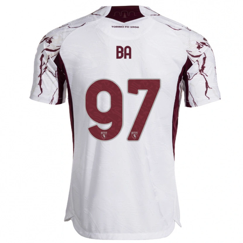 Danxen Heren El-Hadji Ba #97 Wit Bourgondisch Uitshirt Uittenue 2025/26 T-Shirt