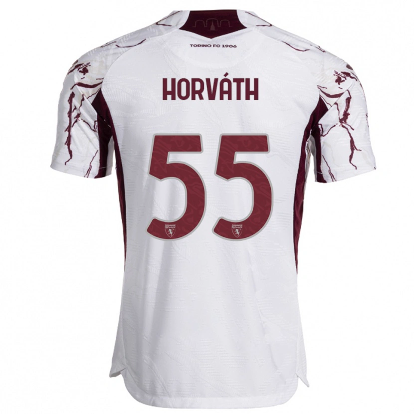 Danxen Heren Krisztofer Horváth #55 Wit Bourgondisch Uitshirt Uittenue 2025/26 T-Shirt