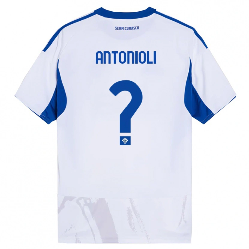Danxen Heren Nicolas Antonioli #0 Wit Blauw Uitshirt Uittenue 2025/26 T-Shirt