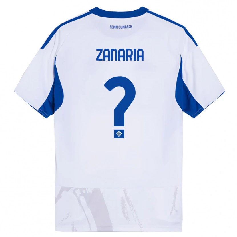 Danxen Heren Matteo Zanaria #0 Wit Blauw Uitshirt Uittenue 2025/26 T-Shirt