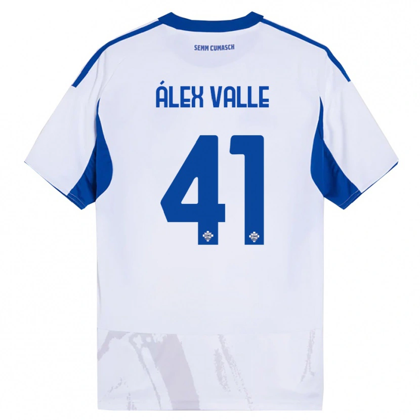Danxen Heren Álex Valle #41 Wit Blauw Uitshirt Uittenue 2025/26 T-Shirt