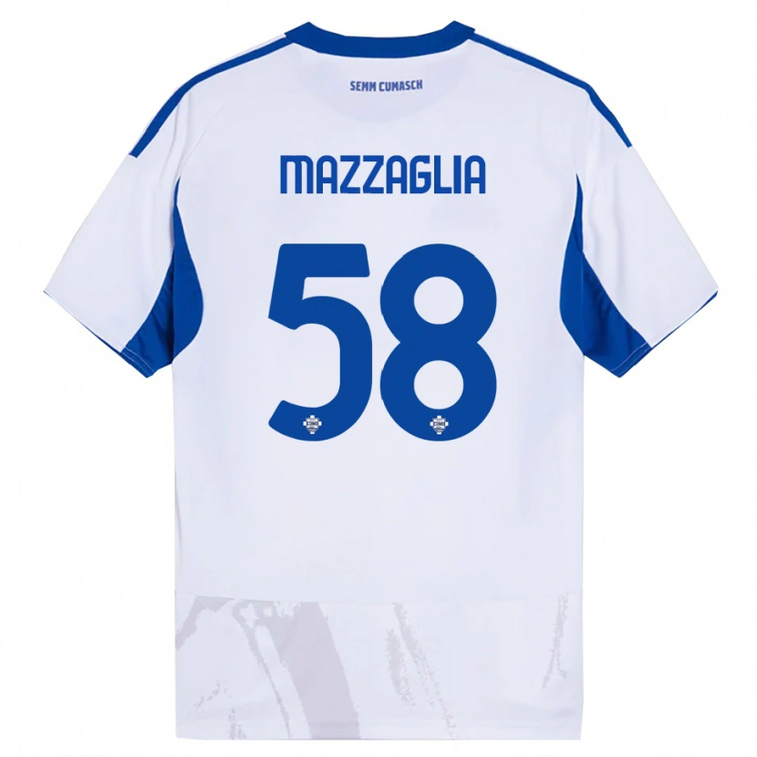 Danxen Heren Giuseppe Mazzaglia #58 Wit Blauw Uitshirt Uittenue 2025/26 T-Shirt