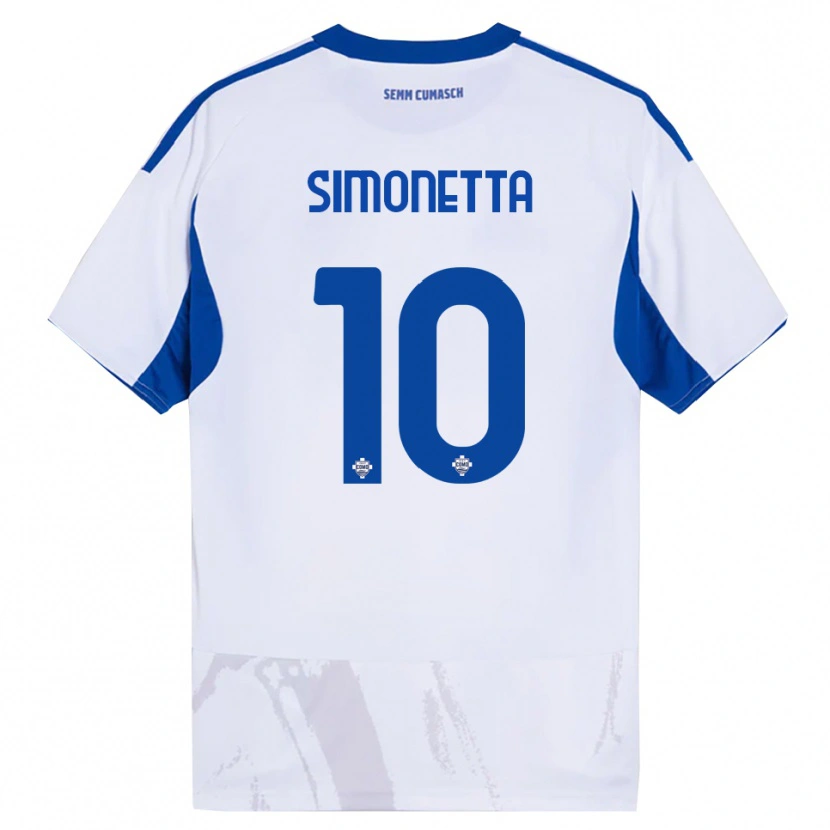 Danxen Heren Jacopo Simonetta #10 Wit Blauw Uitshirt Uittenue 2025/26 T-Shirt