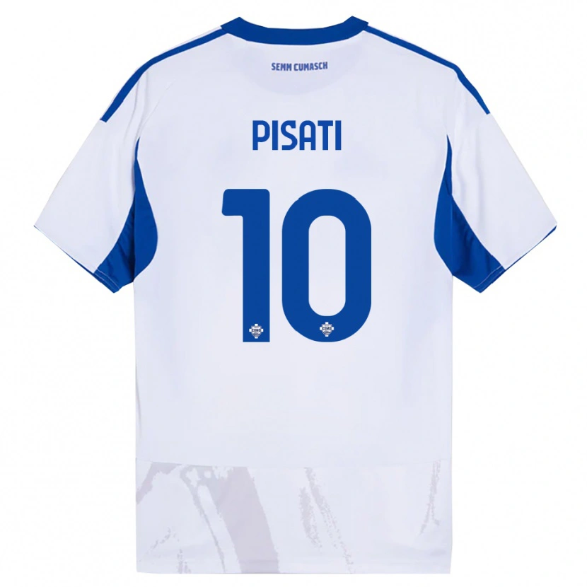 Danxen Heren Samuele Pisati #10 Wit Blauw Uitshirt Uittenue 2025/26 T-Shirt