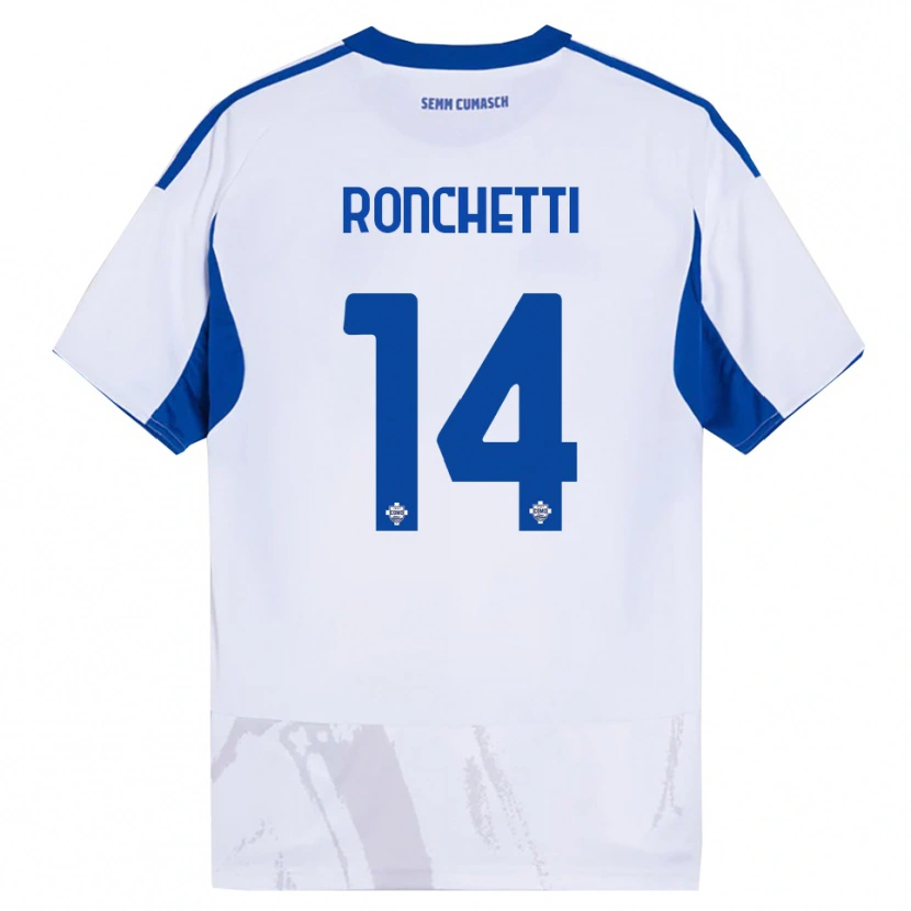 Danxen Heren Fabio Ronchetti #14 Wit Blauw Uitshirt Uittenue 2025/26 T-Shirt